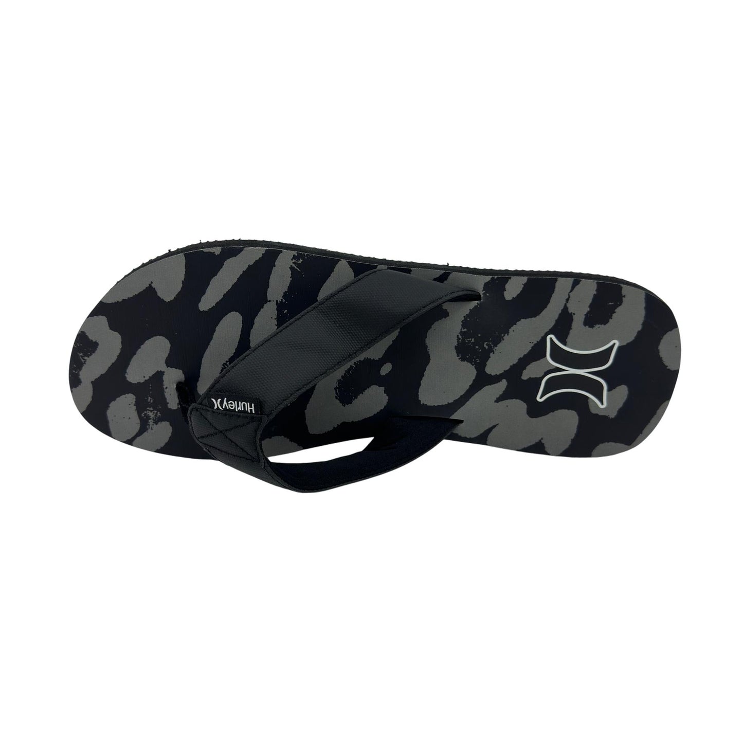 Hurley Logo Black Combo Gray Mens Sandal Pool Beach Flip Flop