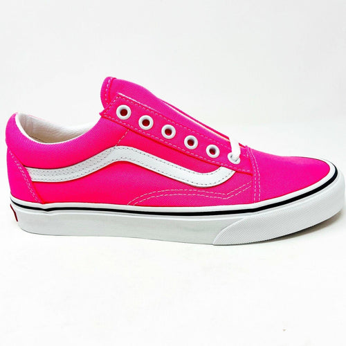 Vans Old Skool (Neon) Knockout Pink True White Womens Size 5.5 Sneakers