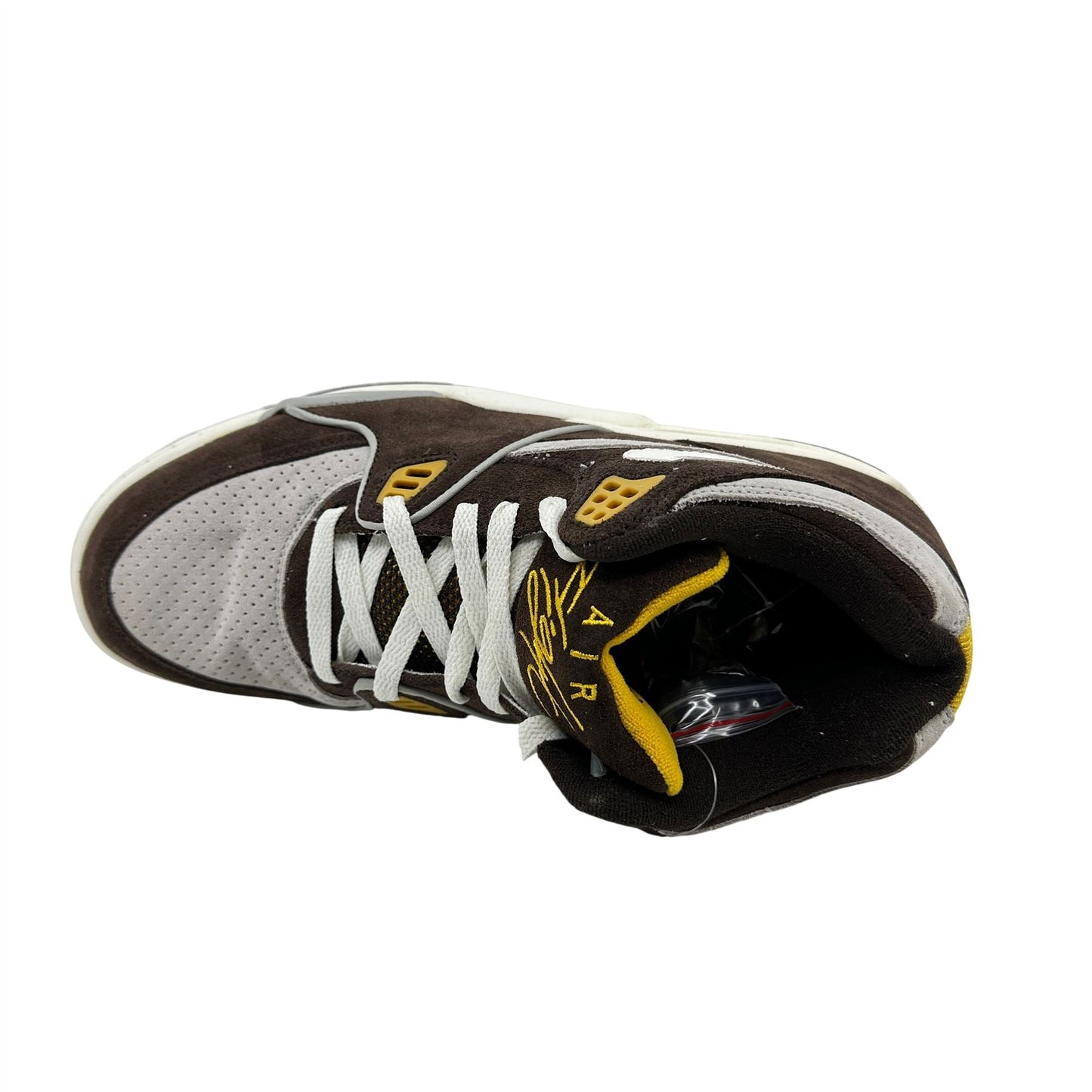 Nike Air Flight '89 A Dark Cinder Brown Yellow Mens Athletic Sneaker