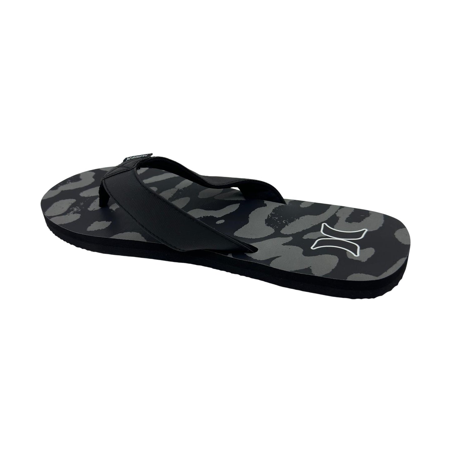 Hurley Logo Black Combo Gray Mens Sandal Pool Beach Flip Flop