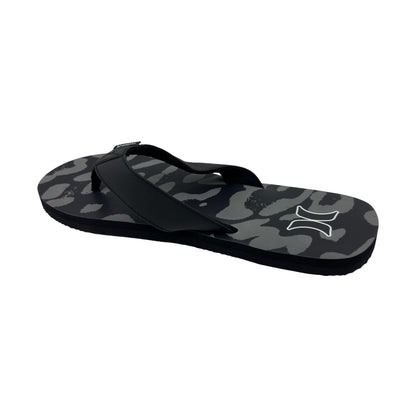Hurley Logo Black Combo Gray Mens Sandal Pool Beach Flip Flop