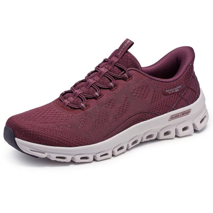 Women's Wide Fit Skechers 104750 Slip-ins Glide Step Elevate Amaze Trainers