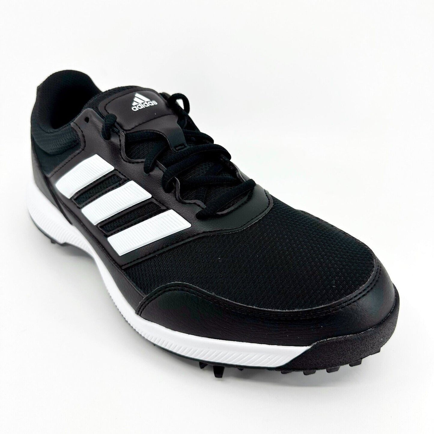 Adidas Tech Response 2.0 Black White Mens Wide Spike Golf Shoes EE9419