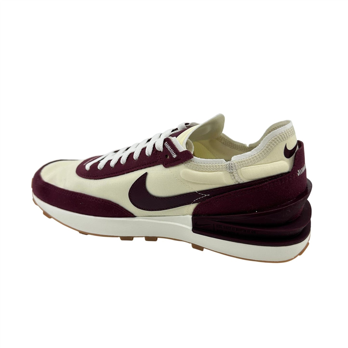 Nike Waffle One SE Coconut Milk Night Maroon Mens Athletic Sneaker