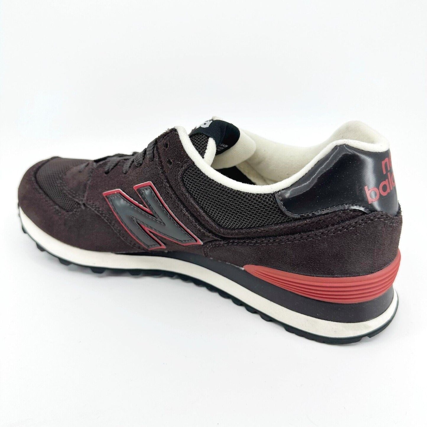 New Balance 574 Classics Brown Red Suede Mens Retro Sneakers ML574CCR