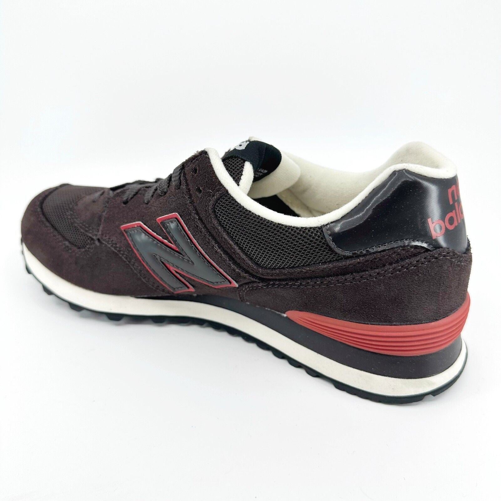 New Balance 574 Classics Brown Red Suede Mens Retro Sneakers ML574CCR