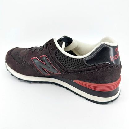 New Balance 574 Classics Brown Red Suede Mens Retro Sneakers ML574CCR