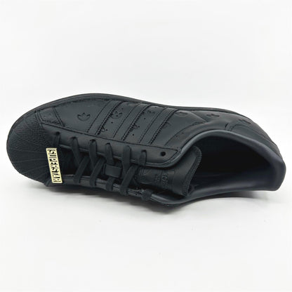 Adidas Superstar Core Black Debossed Carbon Mens Athletic Sneakers
