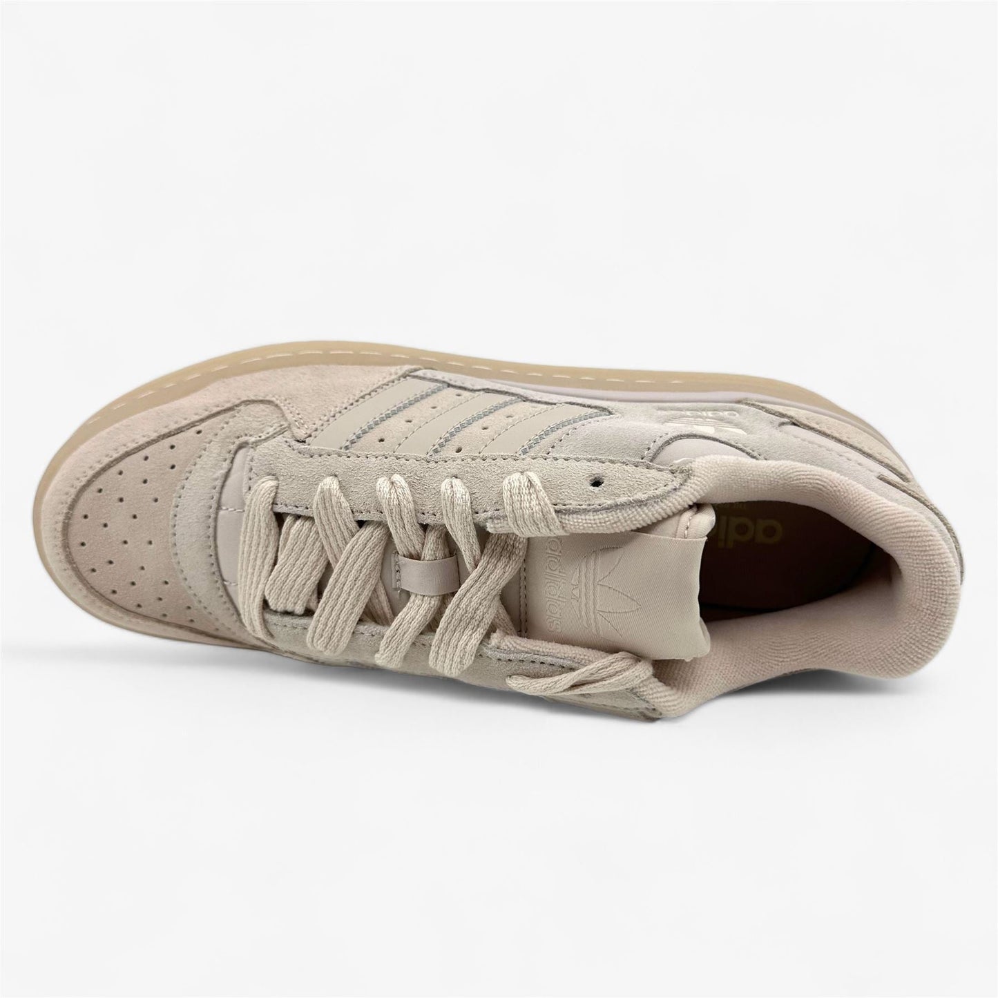 Adidas Forum Bold Stripes Putty Mauve Cream White Womens Athletic Sneaker