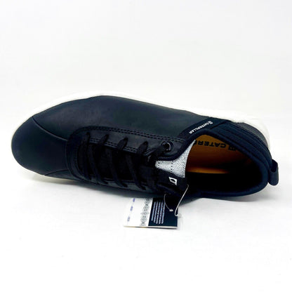 Caterpillar CAT Hex Black White Mens Leather Casual Shoes Sneakers P724185