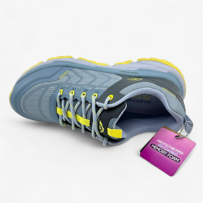 Skechers D'Lux Journey Marigold Blue Yellow Womens Athletic Sneaker