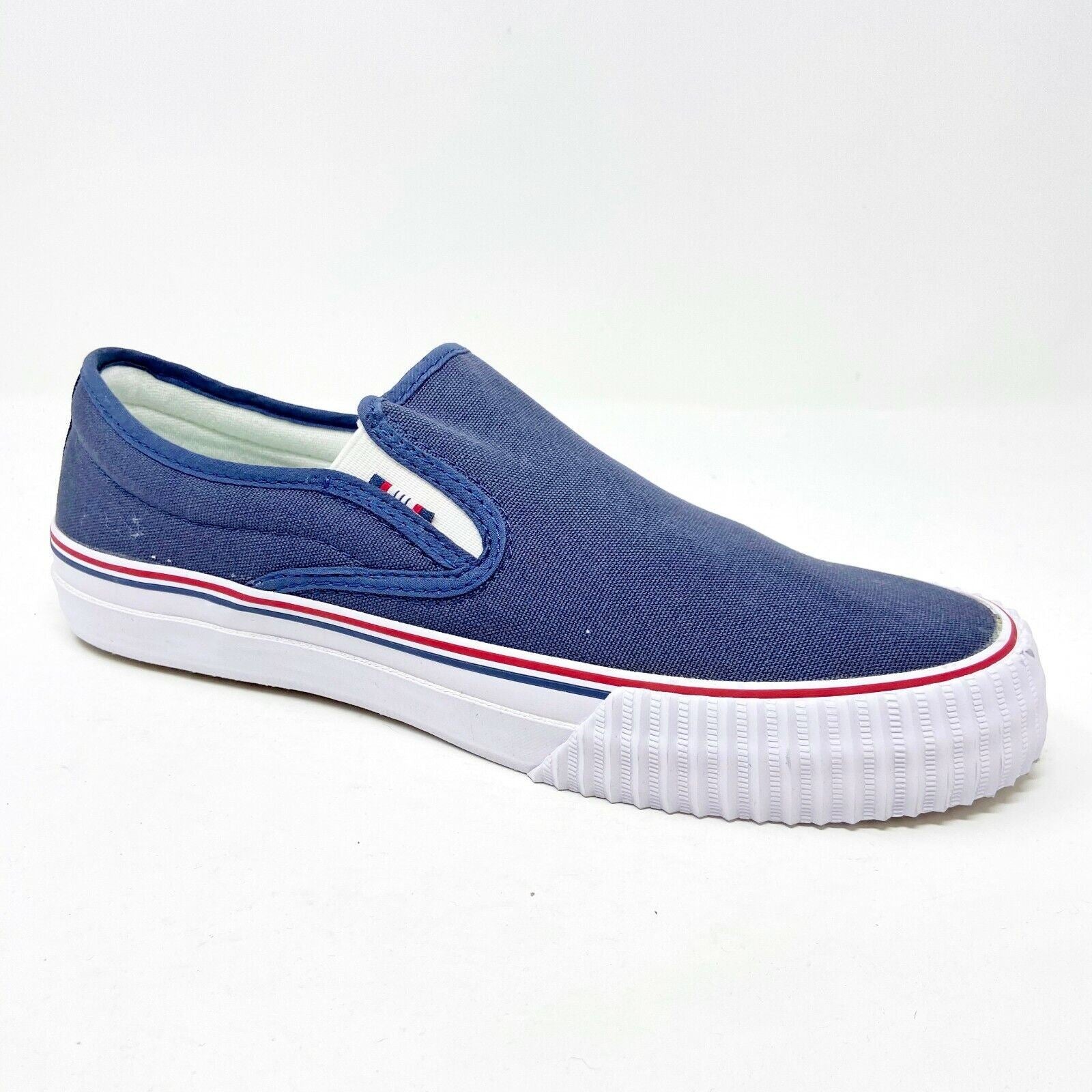 PF Flyer Center Slip On Navy Blue White Womens Shoes Casual Sneakers PM12OS2E