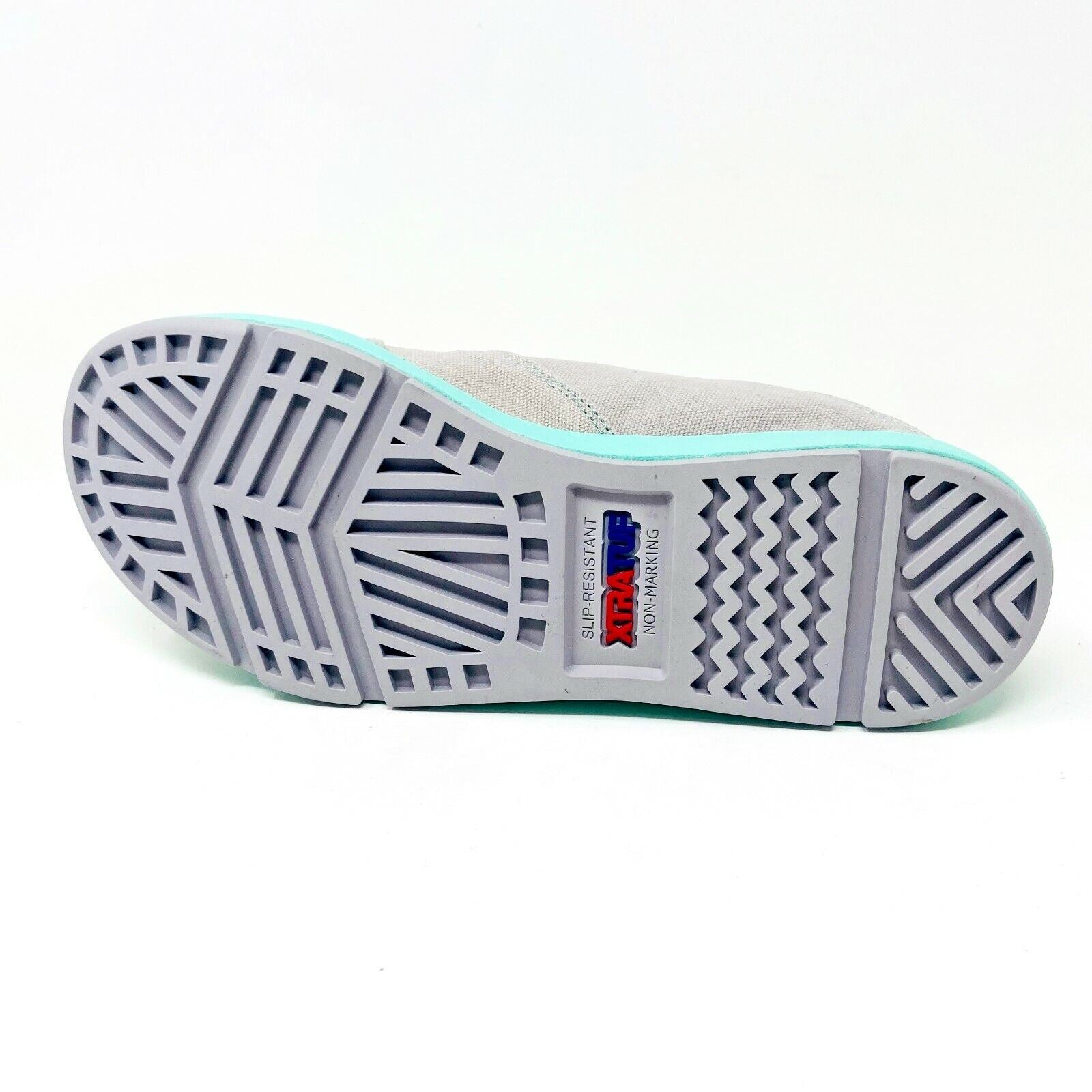 XtraTuf Yellowtail Grey Seafoam Slip Resistant Womens Canvas Slip On Work Shoes