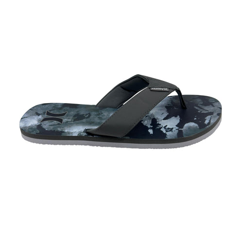 Hurley Logo Medium Gray Camo White Mens Sandal Pool Beach Flip Flop