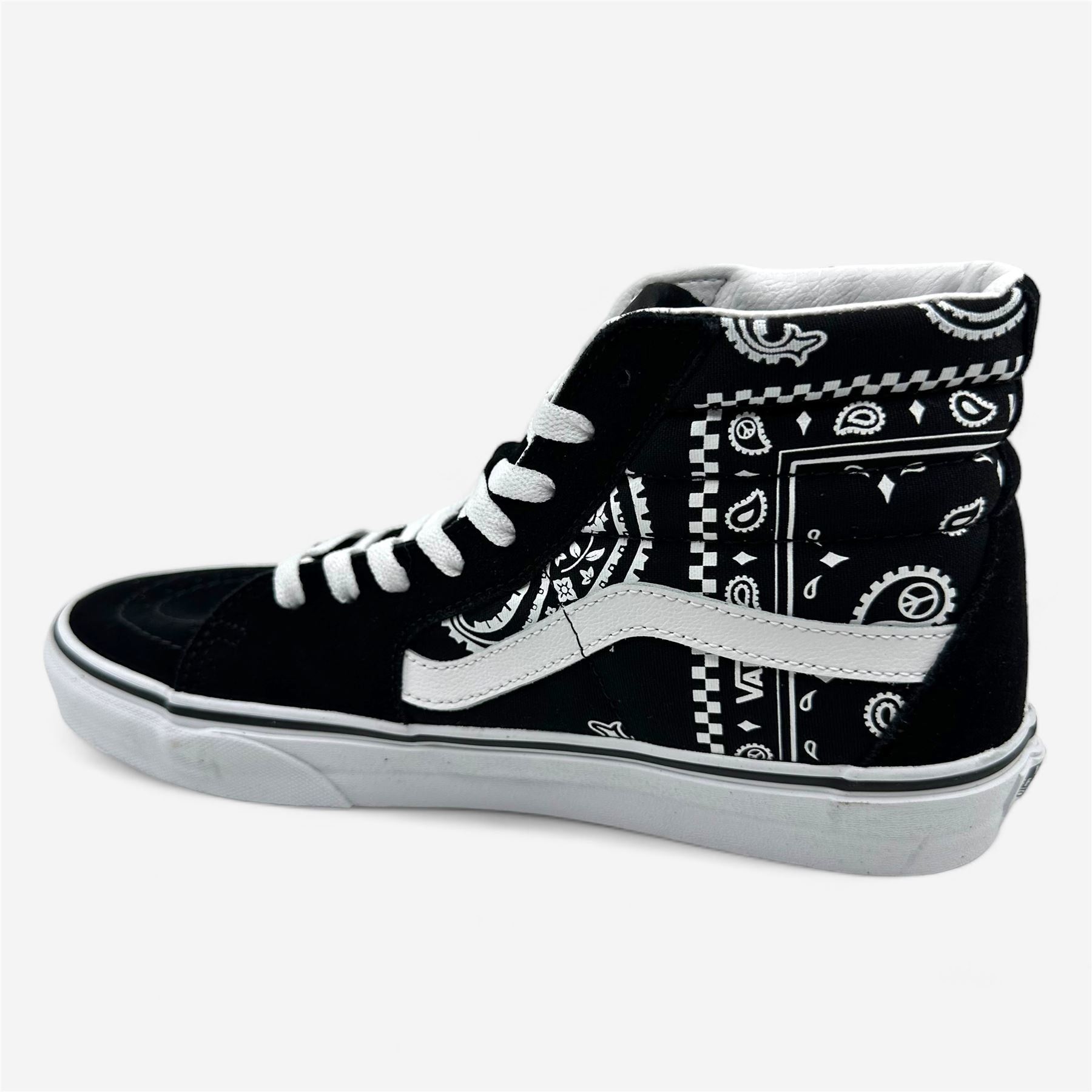 VANS Sk8 Hi (Peace Paisley) Black True White Mens Athletic Sneaker