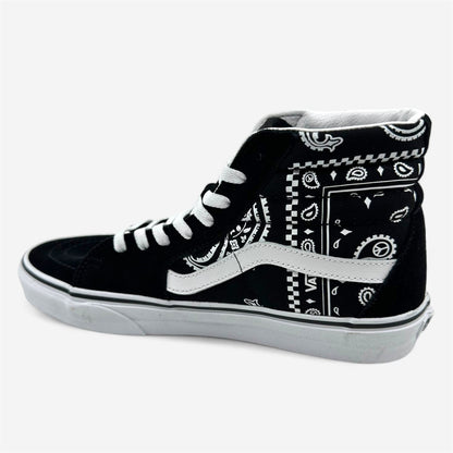 VANS Sk8 Hi (Peace Paisley) Black True White Mens Athletic Sneaker