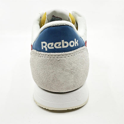 Reebok Classic Nylon Chalk Scarlet Cyan White Mens Athletic Sneaker