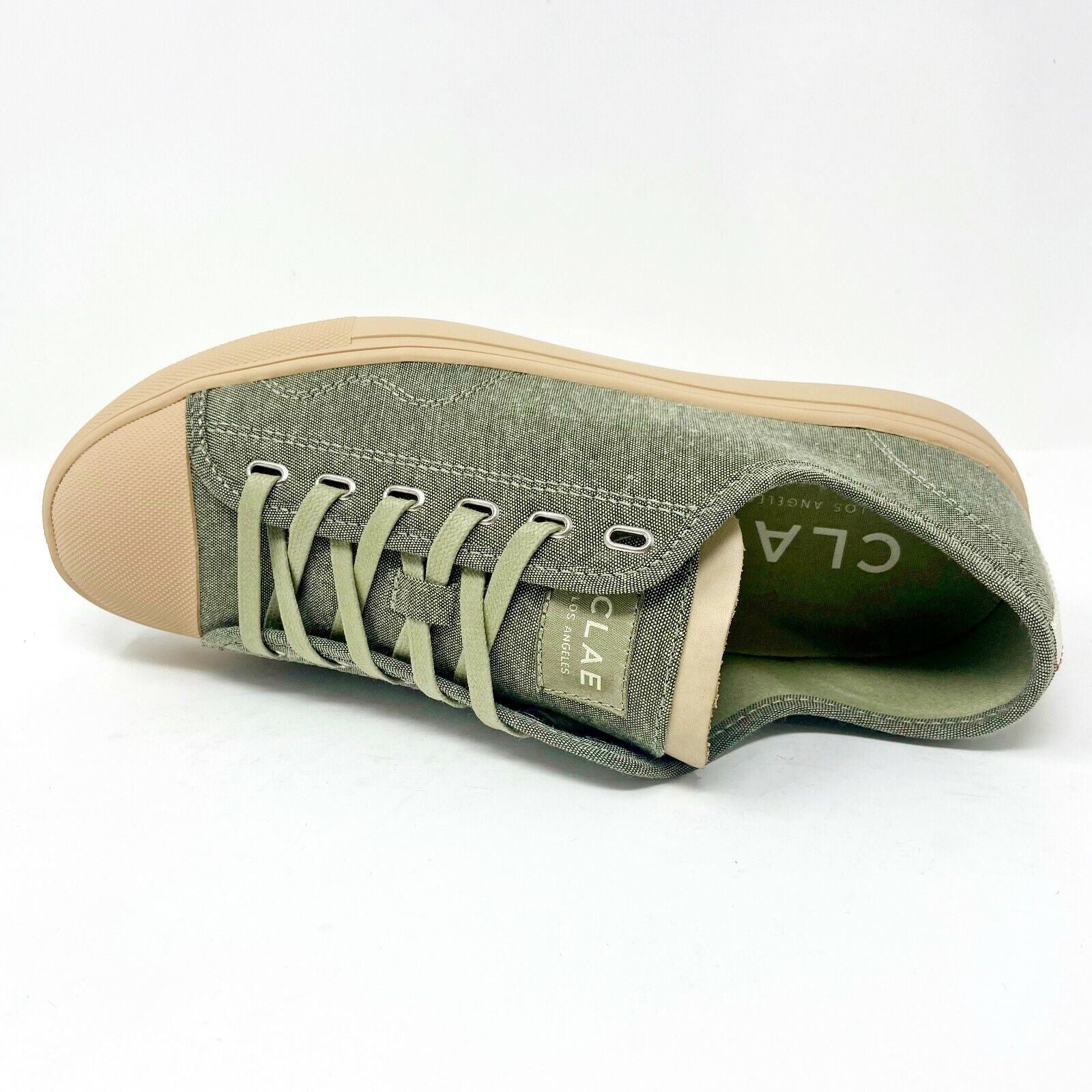 Clae Herbie Textile Aloe Green Mens Premium Casual Sneakers