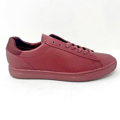 Clae Bradley Merlot Full Grain Leather Red Mens Premium Casual Sneakers