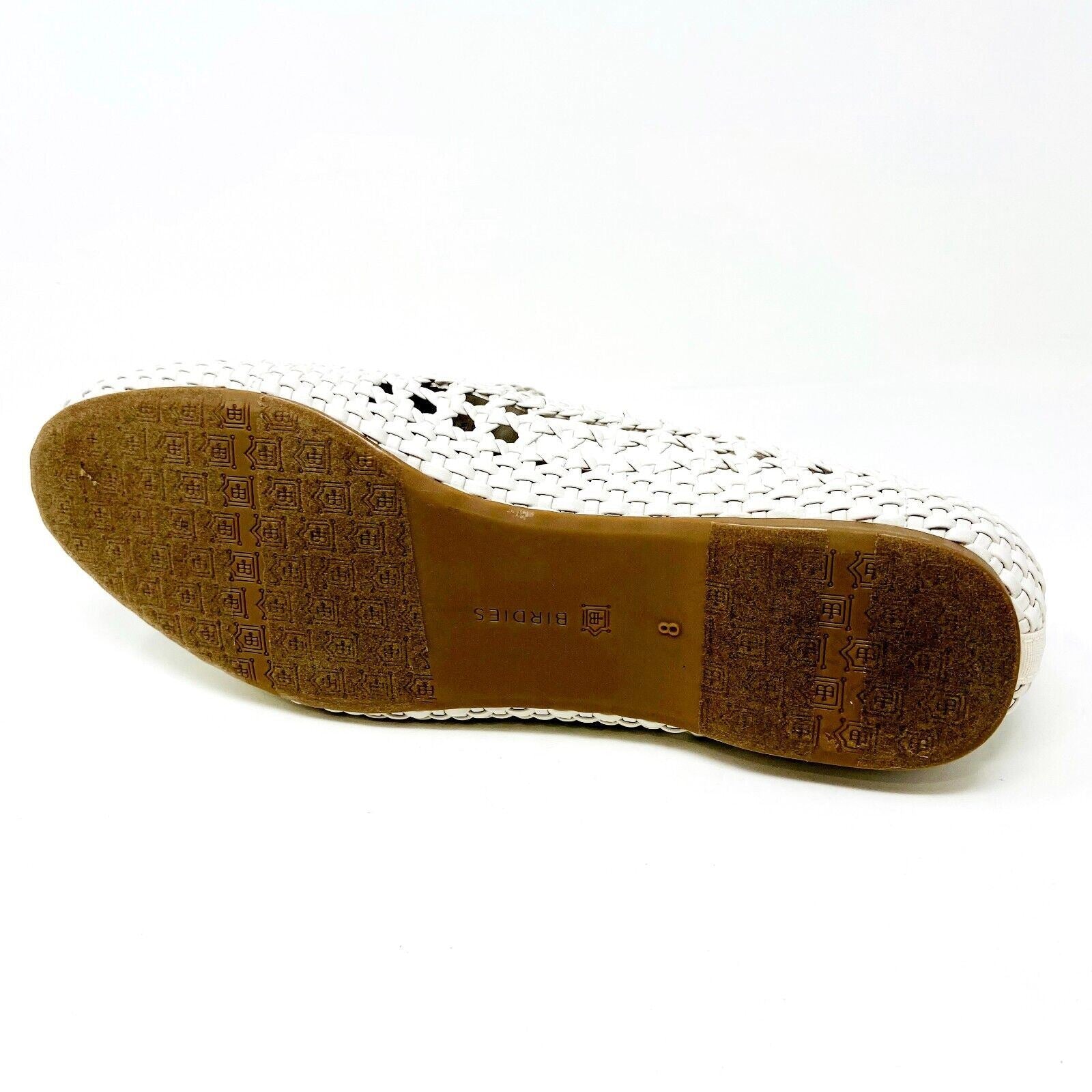 Birdies The Starling White Woven Womens Vegan Leather Slip On Flats Loafers