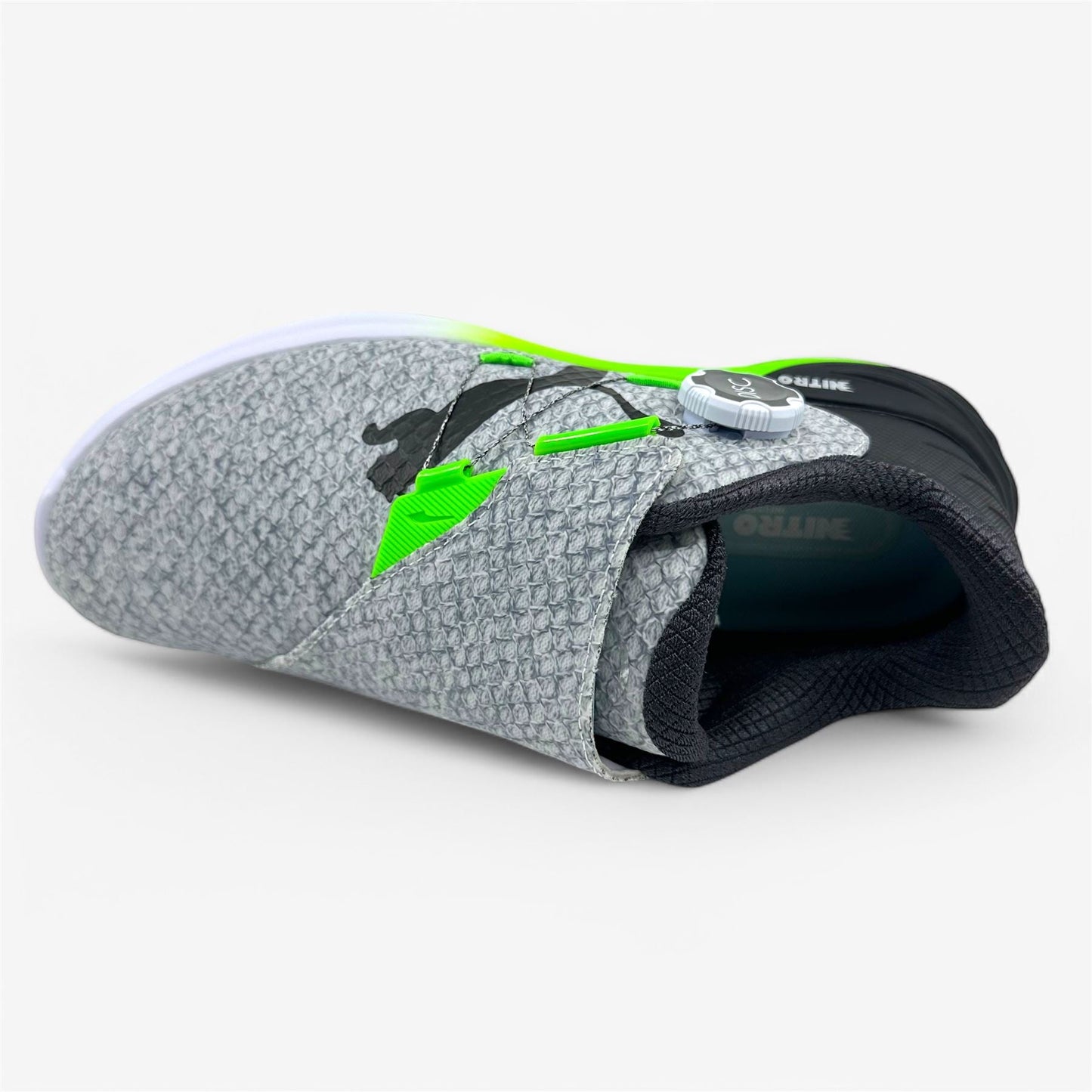 PUMA Phantomcat Nitro Disc White Black Fluro Green Mens Waterproof Golf Shoes