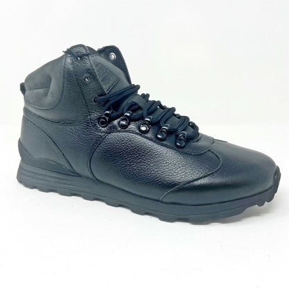 Clae Robinson Black Tumbled Leather Mens Casual Sneakers