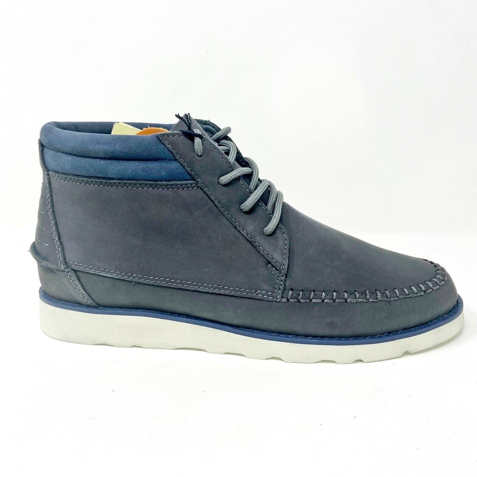 Clae Romare Hi Vibram Pavement Leather Gray Mens Premium Casual Sneakers