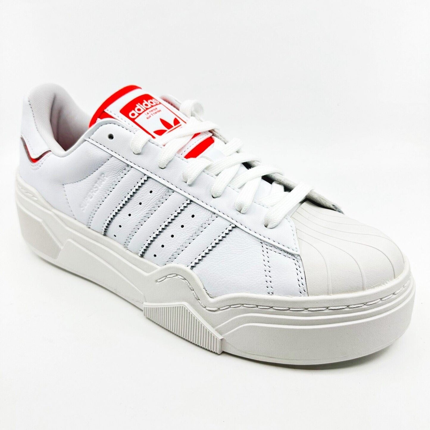 Adidas Originals Superstar Bonega 2B White Red Womens Leather Sneakers IG2395