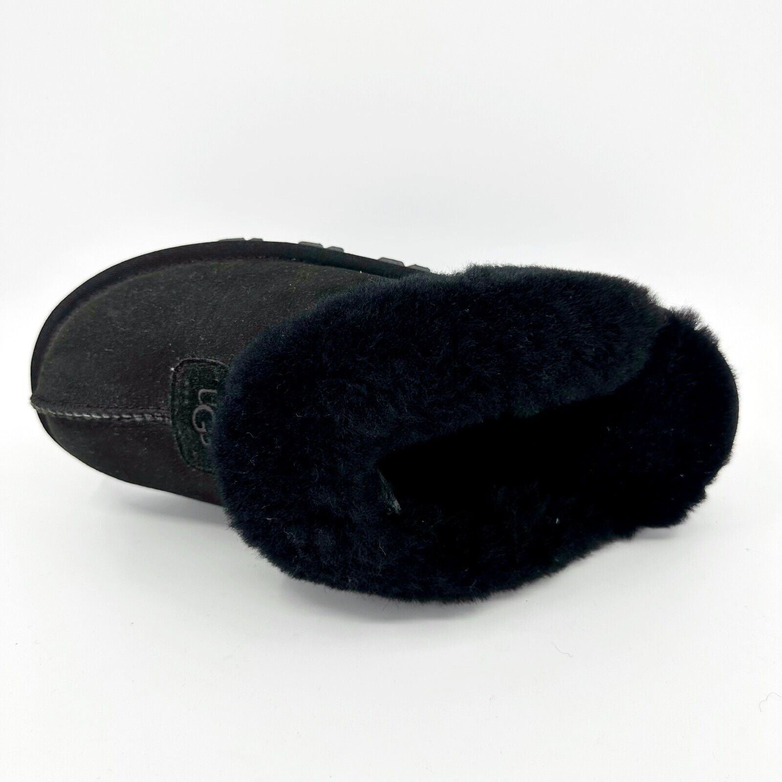 UGG Coquette Black Womens Suede Sheepskin Comfy Slippers 5125W BLK