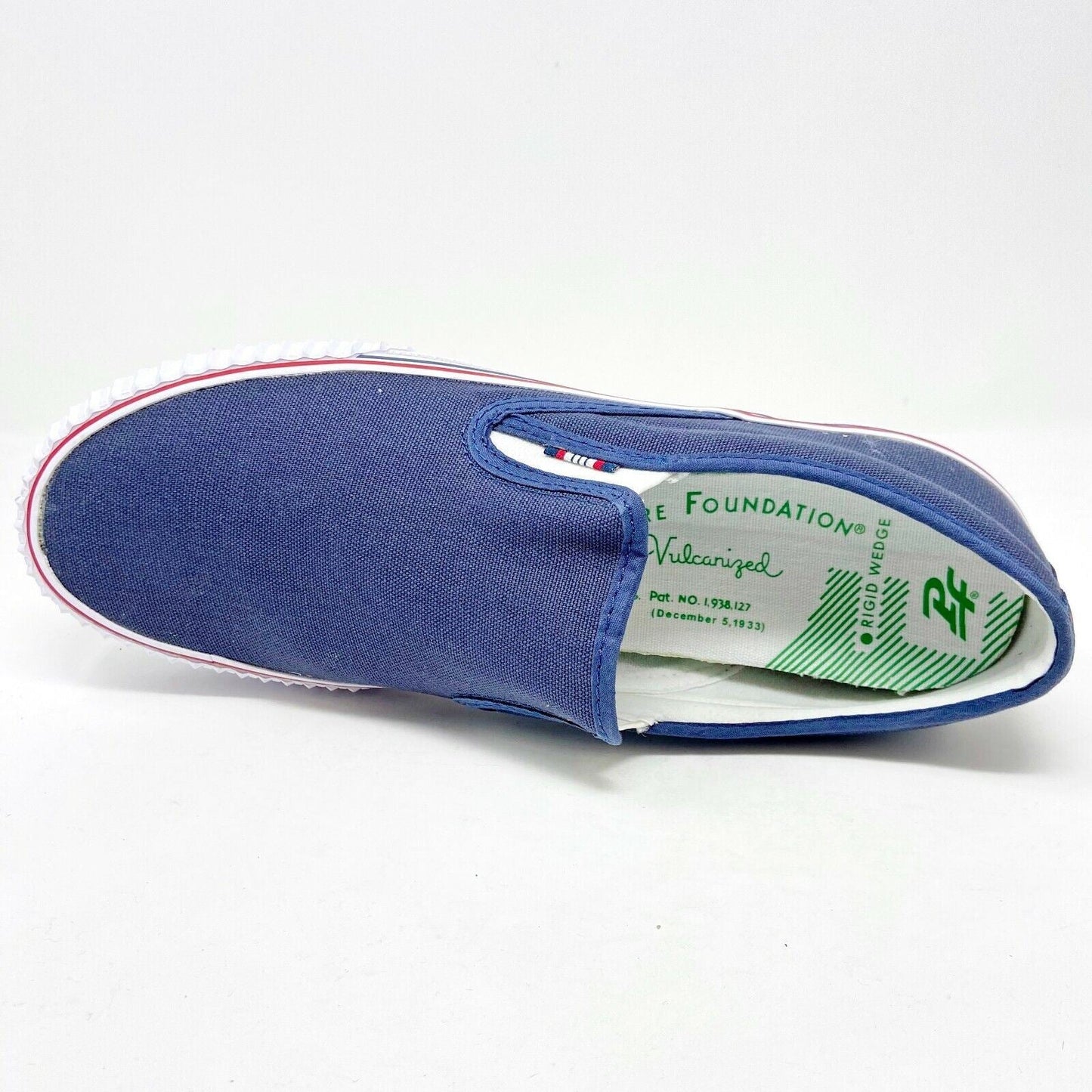 PF Flyer Center Slip On Navy Blue White Womens Shoes Casual Sneakers PM12OS2E
