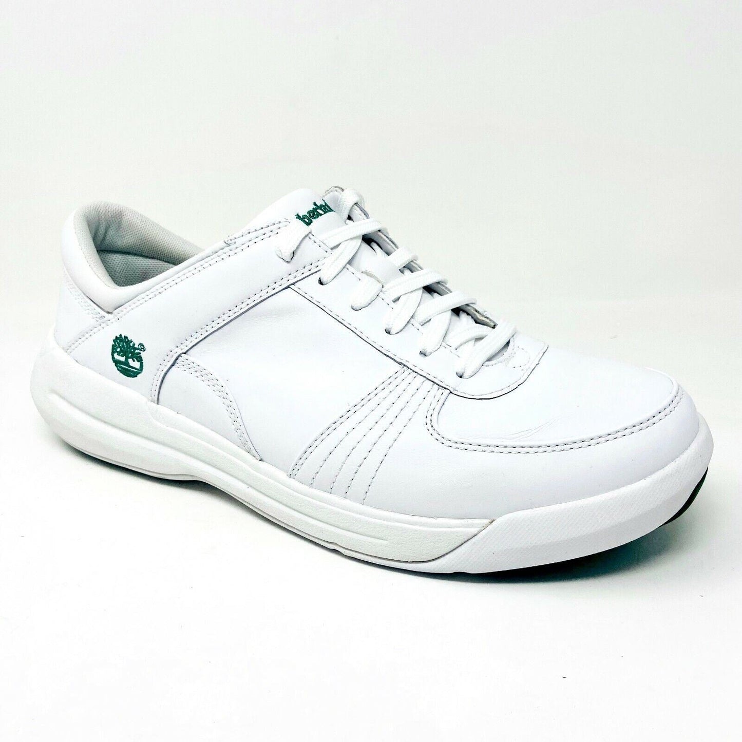 Timberland Harbor Racer White Green Leather Mens Casual Sneakers 54082