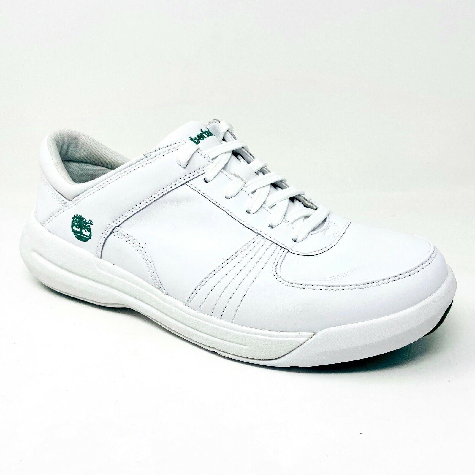Timberland Harbor Racer White Green Leather Mens Casual Sneakers 54082