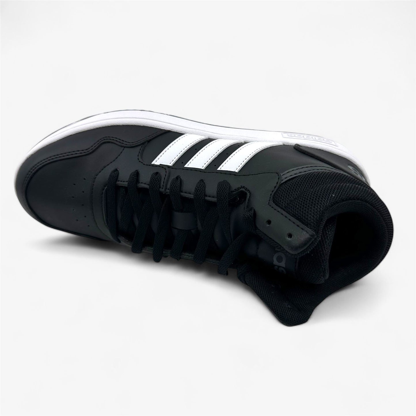 Adidas Hoops 3.0 Mid Black White Mens Athletic Sneaker