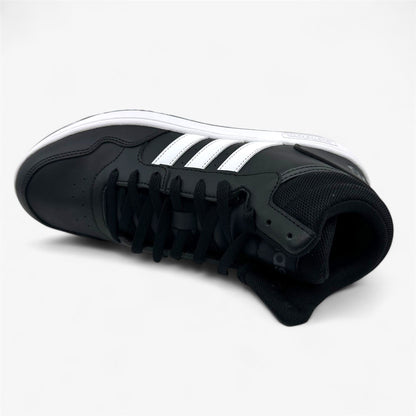 Adidas Hoops 3.0 Mid Black White Mens Athletic Sneaker