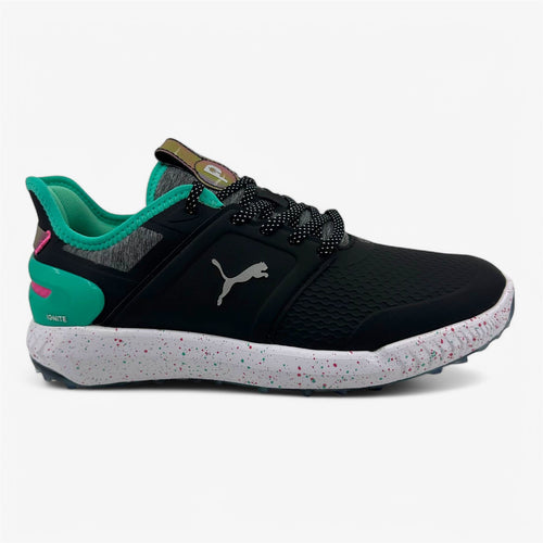 PUMA X PTC Ignite Elevate Black Aqua Green Pink Mens Waterproof Golf Shoes