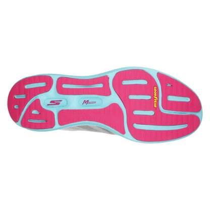 Women's Wide Fit Skechers 130001  Go Run Razor + Sports Trainers - Grey/Aqua/Pink