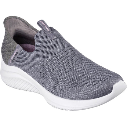 Women's Wide Fit Skechers 149708 Slip-ins Ultra Flex 3.0 Cozy Streak Trainers - Grey