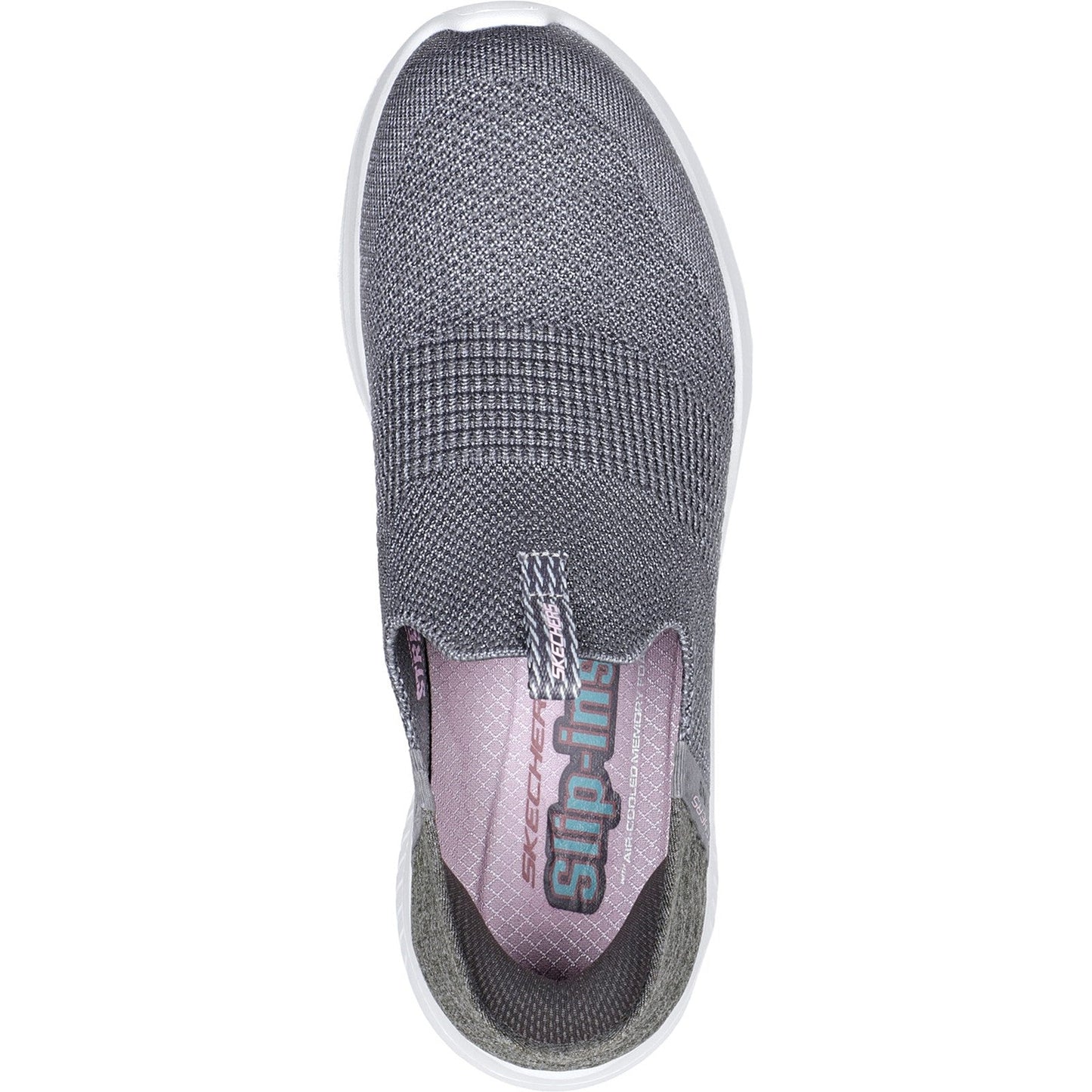 Women's Wide Fit Skechers 149708 Slip-ins Ultra Flex 3.0 Cozy Streak Trainers - Grey