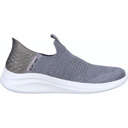Women's Wide Fit Skechers 149708 Slip-ins Ultra Flex 3.0 Cozy Streak Trainers - Grey