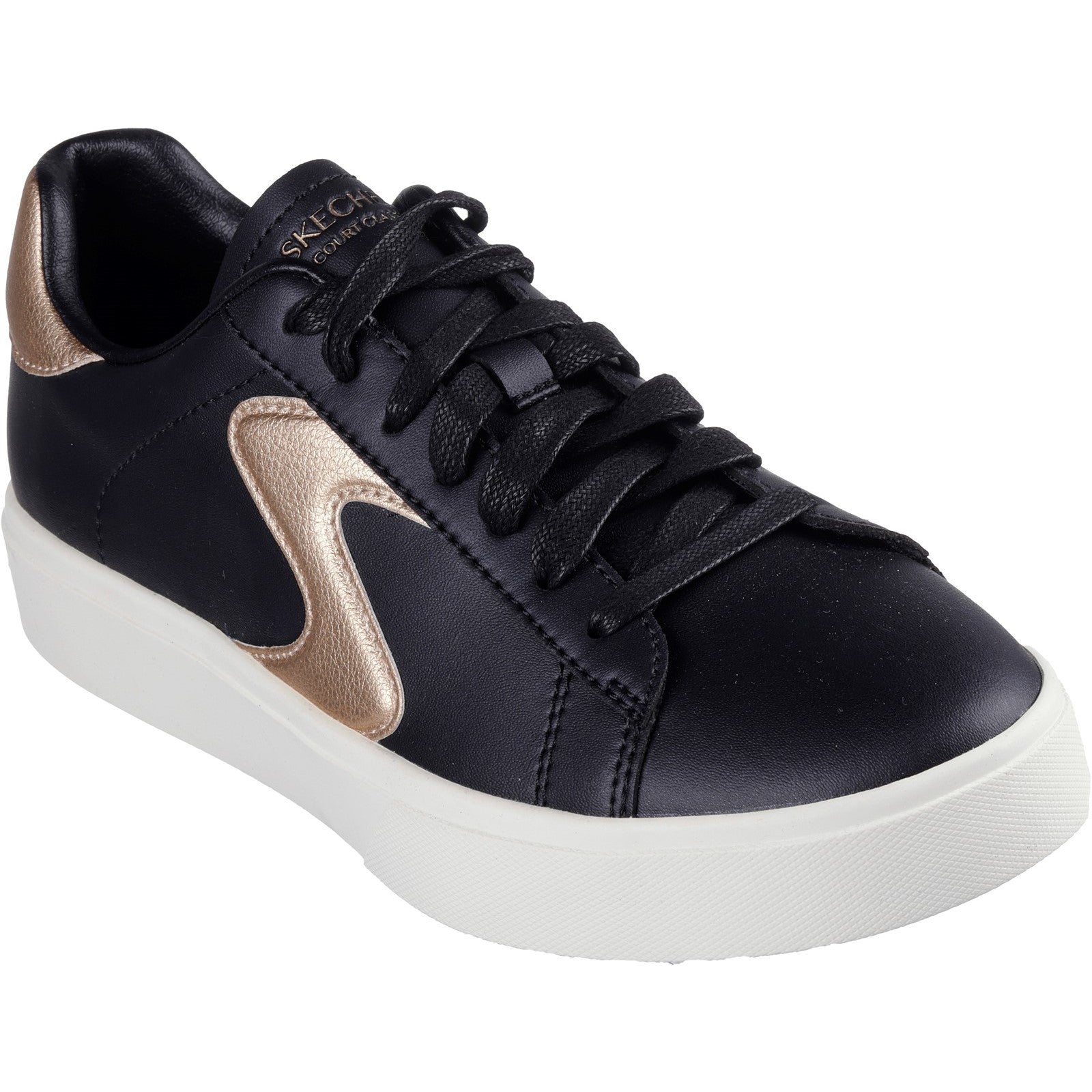 Women's Wide Fit Skechers 185016 Eden Lx Beaming Trainers - Black/Rose Gold