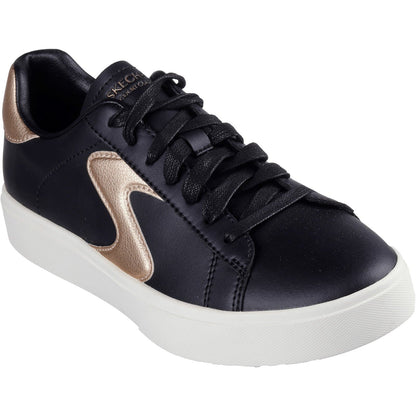 Women's Wide Fit Skechers 185016 Eden Lx Beaming Trainers - Black/Rose Gold