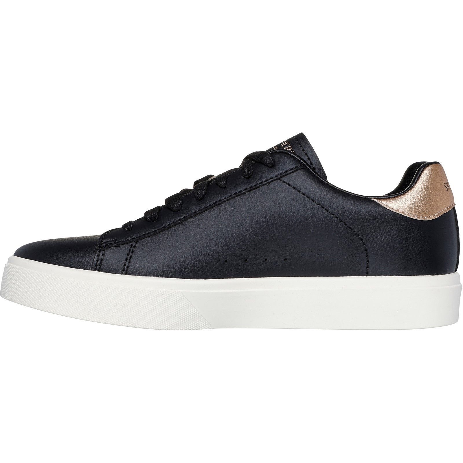 Women's Wide Fit Skechers 185016 Eden Lx Beaming Trainers - Black/Rose Gold