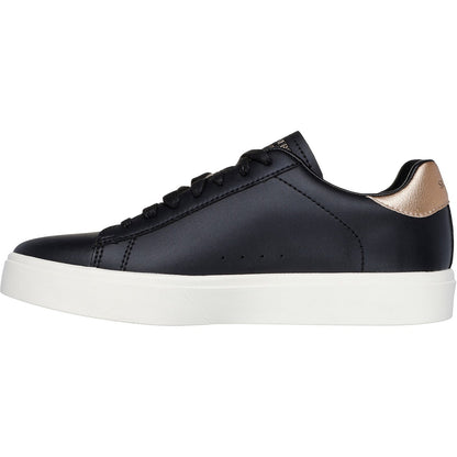 Women's Wide Fit Skechers 185016 Eden Lx Beaming Trainers - Black/Rose Gold