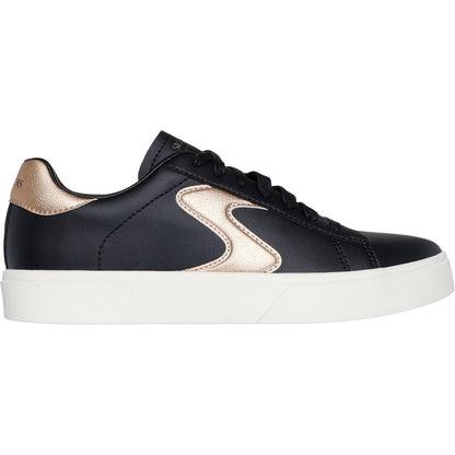 Women's Wide Fit Skechers 185016 Eden Lx Beaming Trainers - Black/Rose Gold