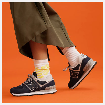 Women's Wide Fit New Balance ML574EVN Walking/Running Trainers - Exclusive - Navy ENCAP